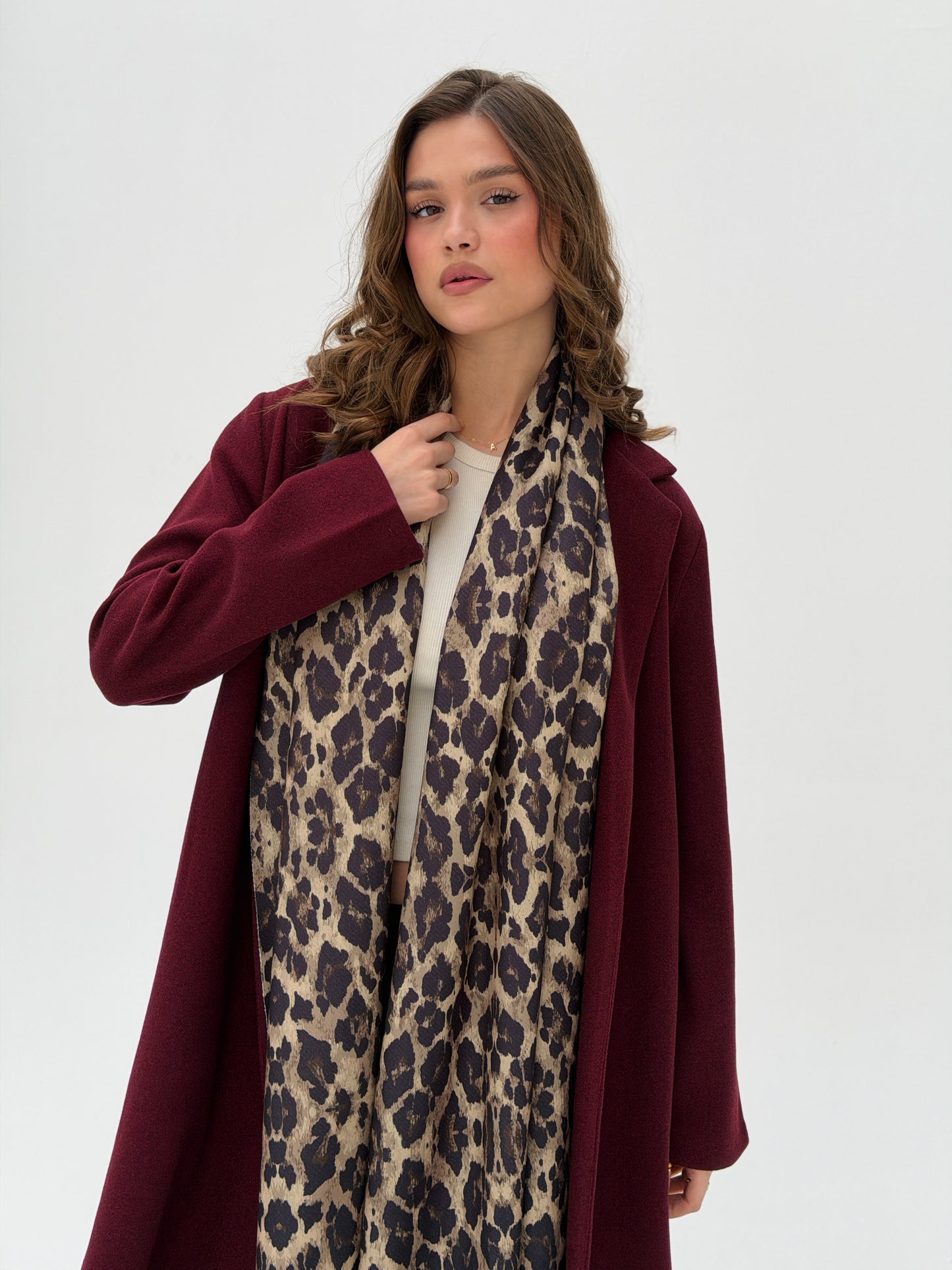 Everyday Wool Coat In Burgundy
