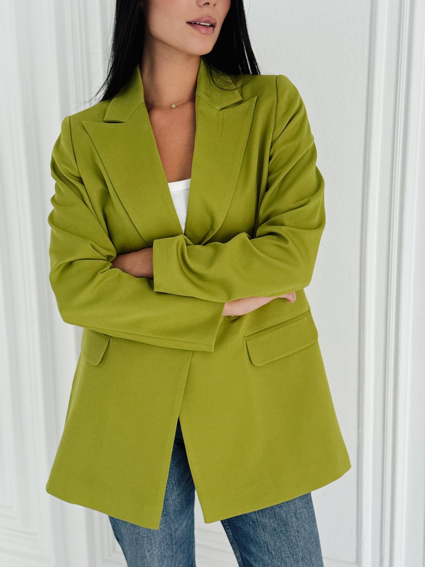 Relaxed Fit Blazer In Apple Green