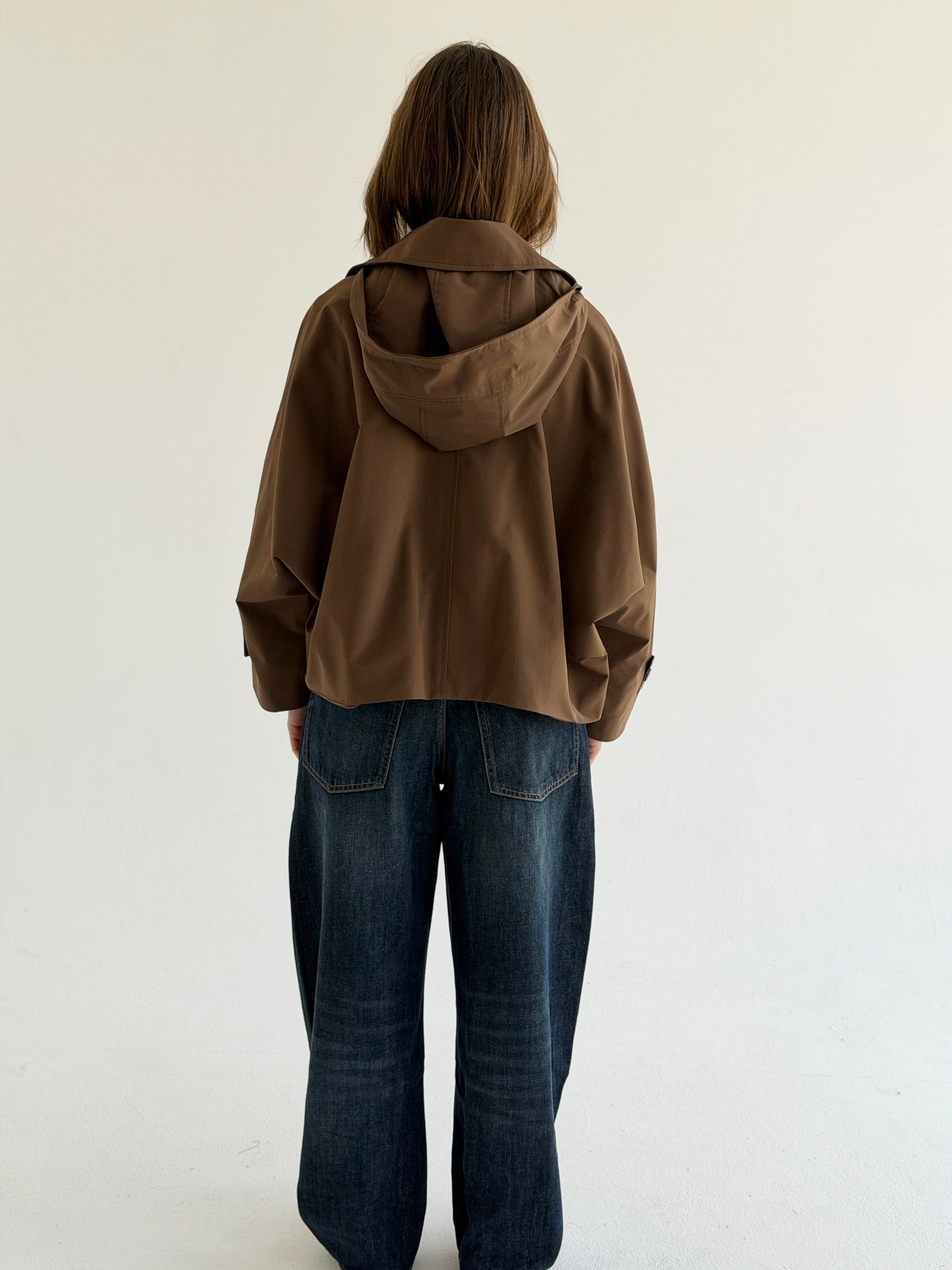 Oversized Edge Jacket In Brown