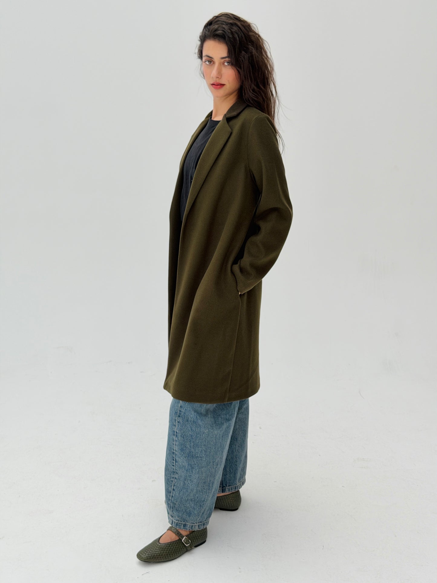 Everyday Wool Coat In Olive