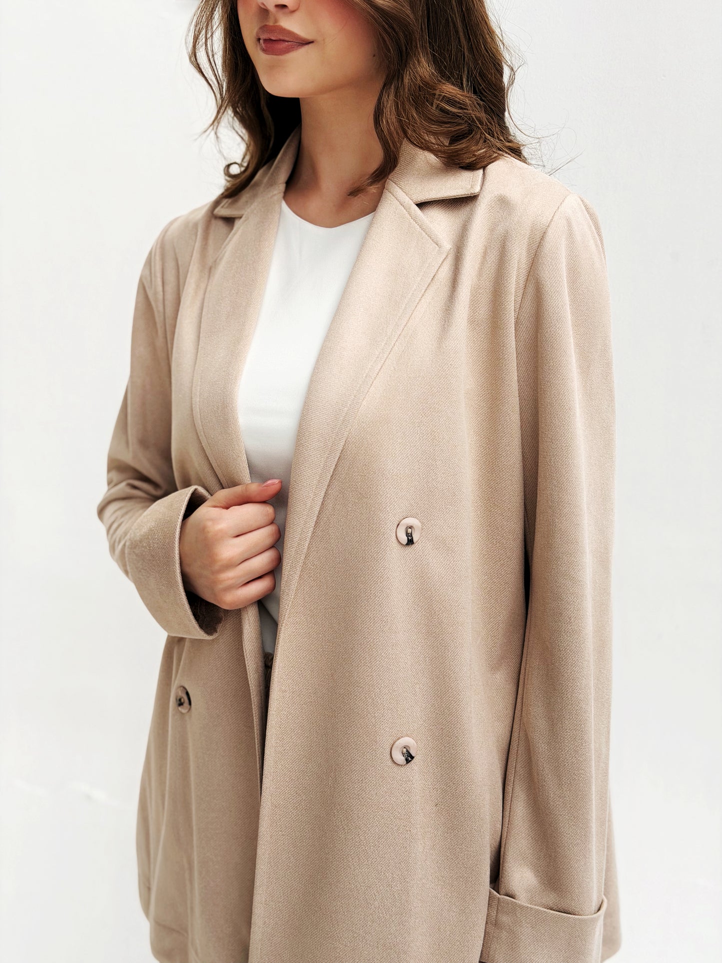 Light velvet set in beige