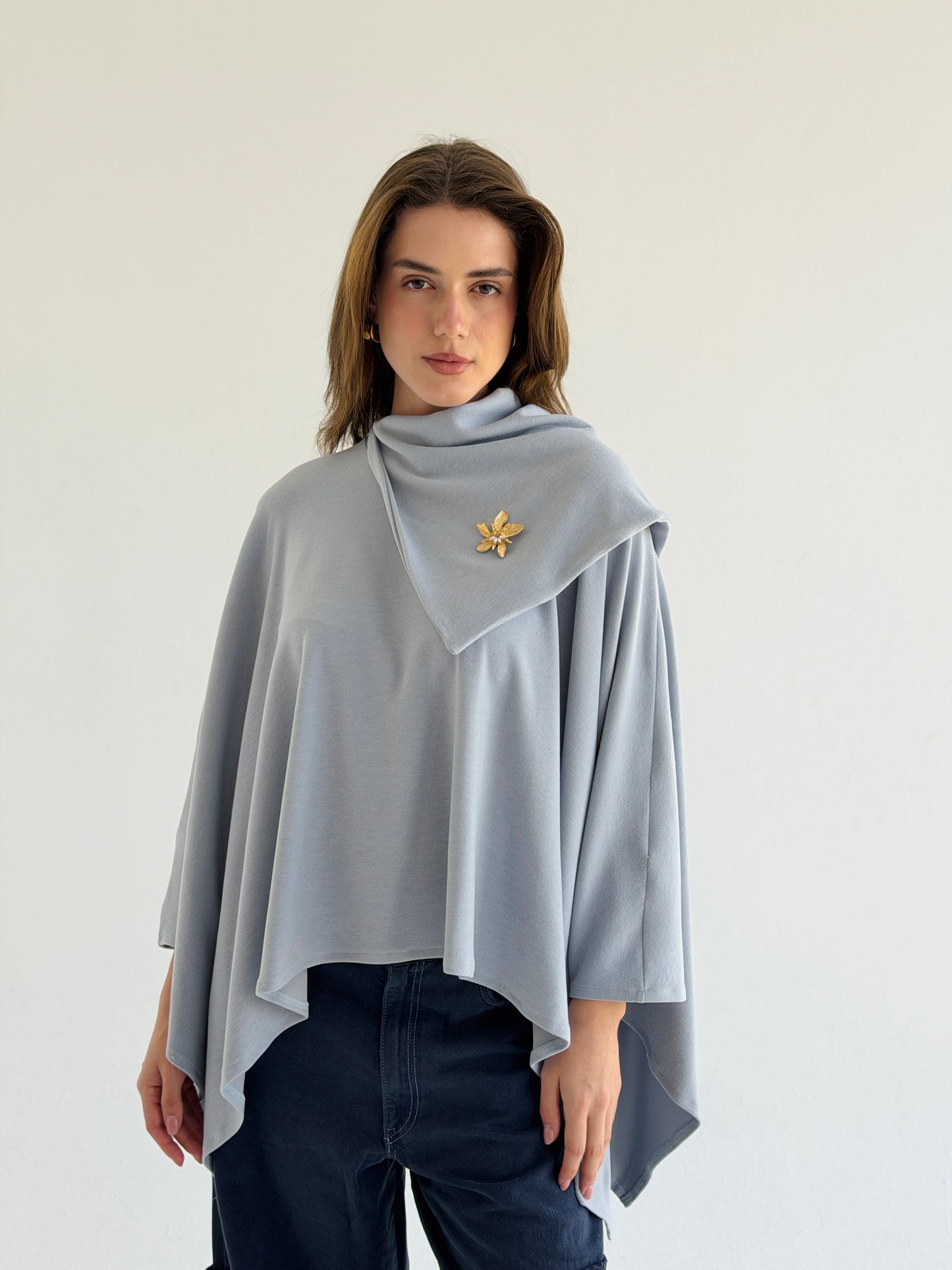 Drape Kint Cape in baby blue
