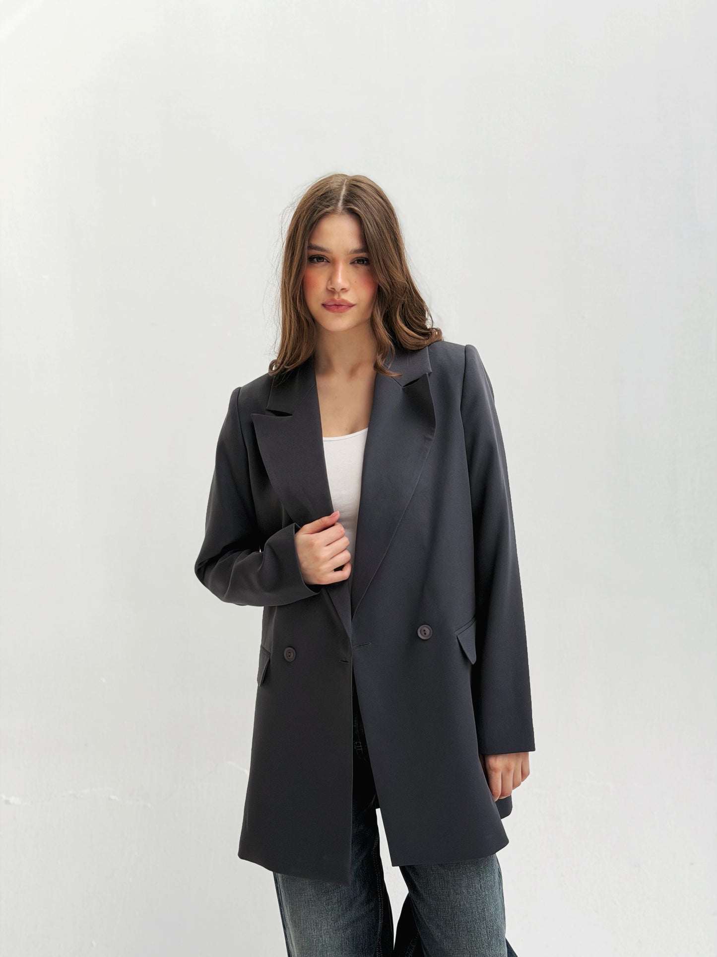 Relaxed fit blazer in Gray