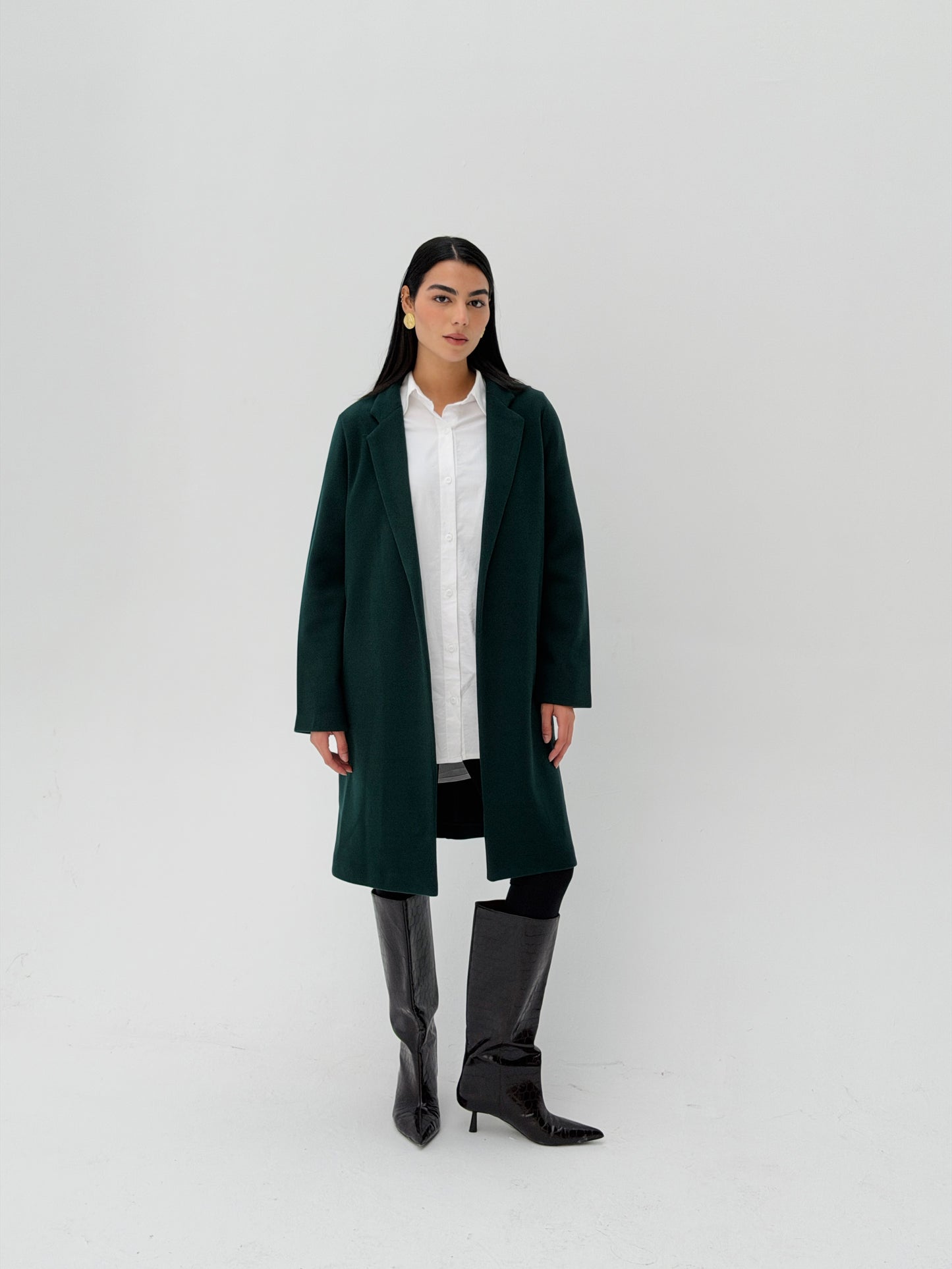 Everyday Wool Coat In Deep Teal