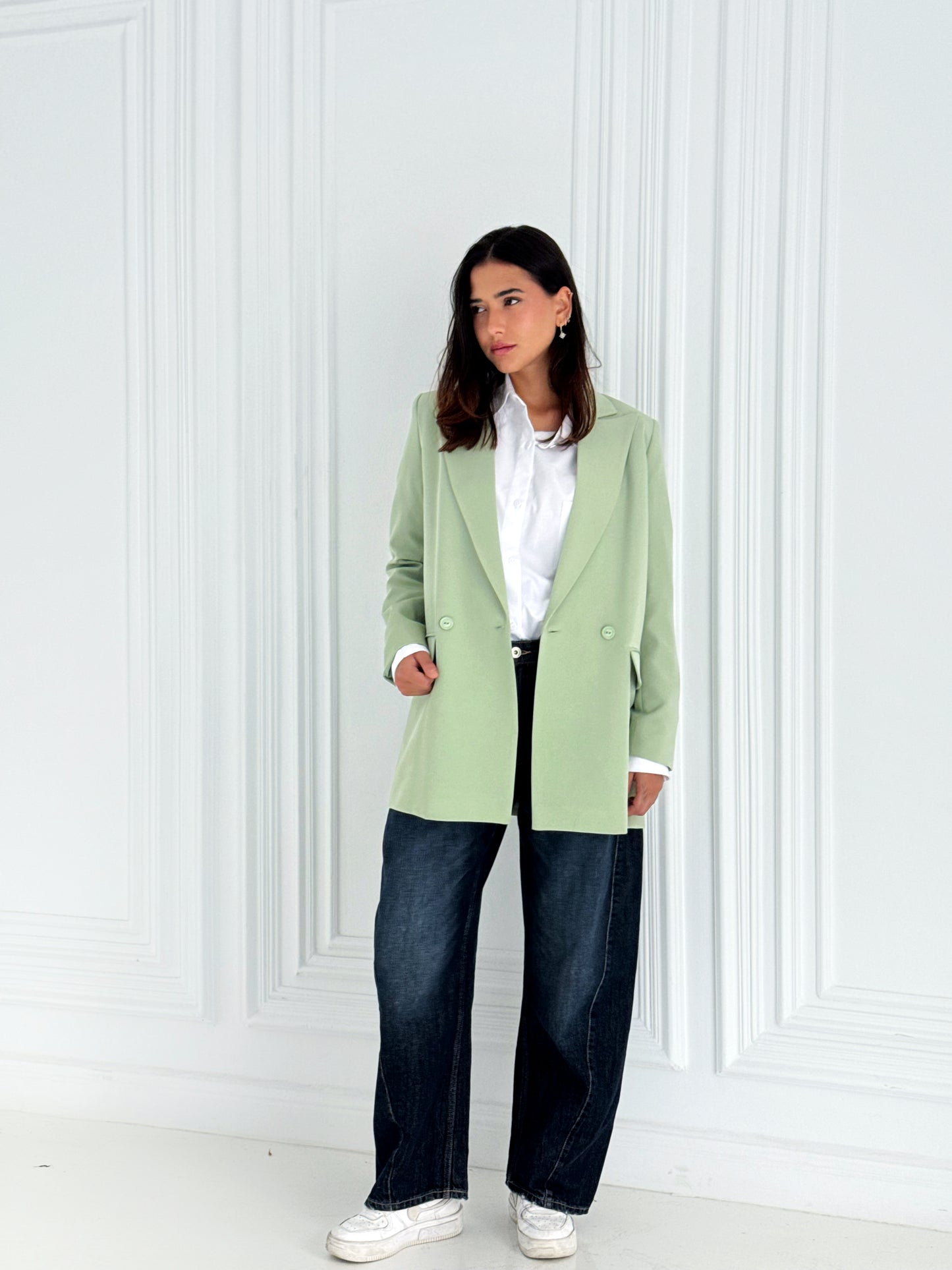 Relaxed fit blazer in matcha