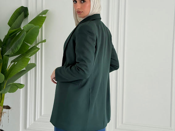 Slim fit dark green blazer