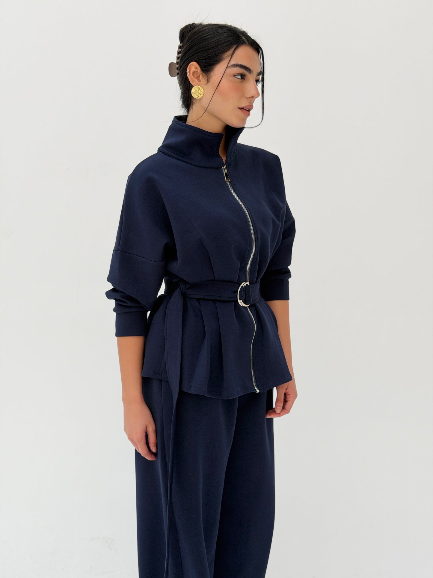 The Belted Set In Navy Blue