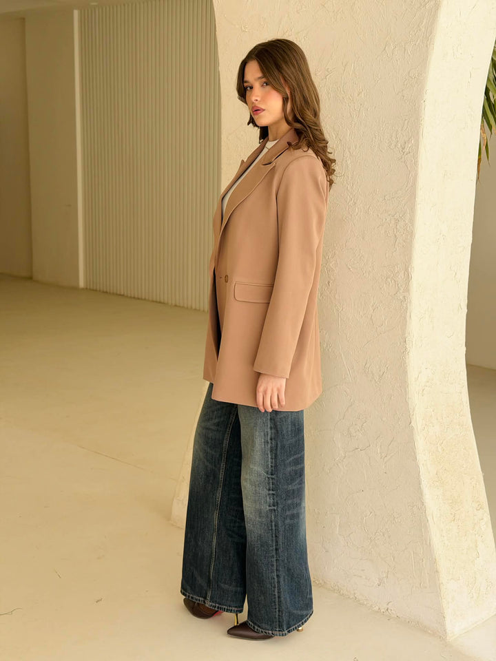 Relaxed fit blazer in beige