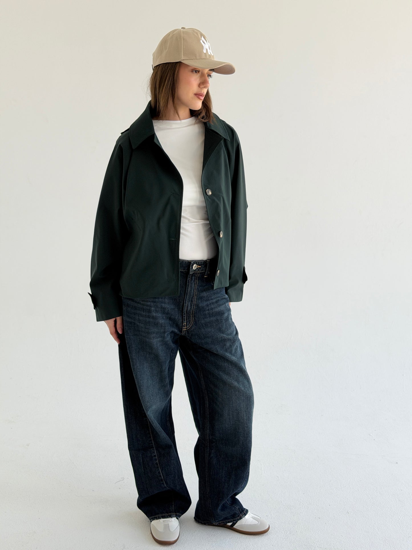 Oversized Edge Jacket In Forest Green