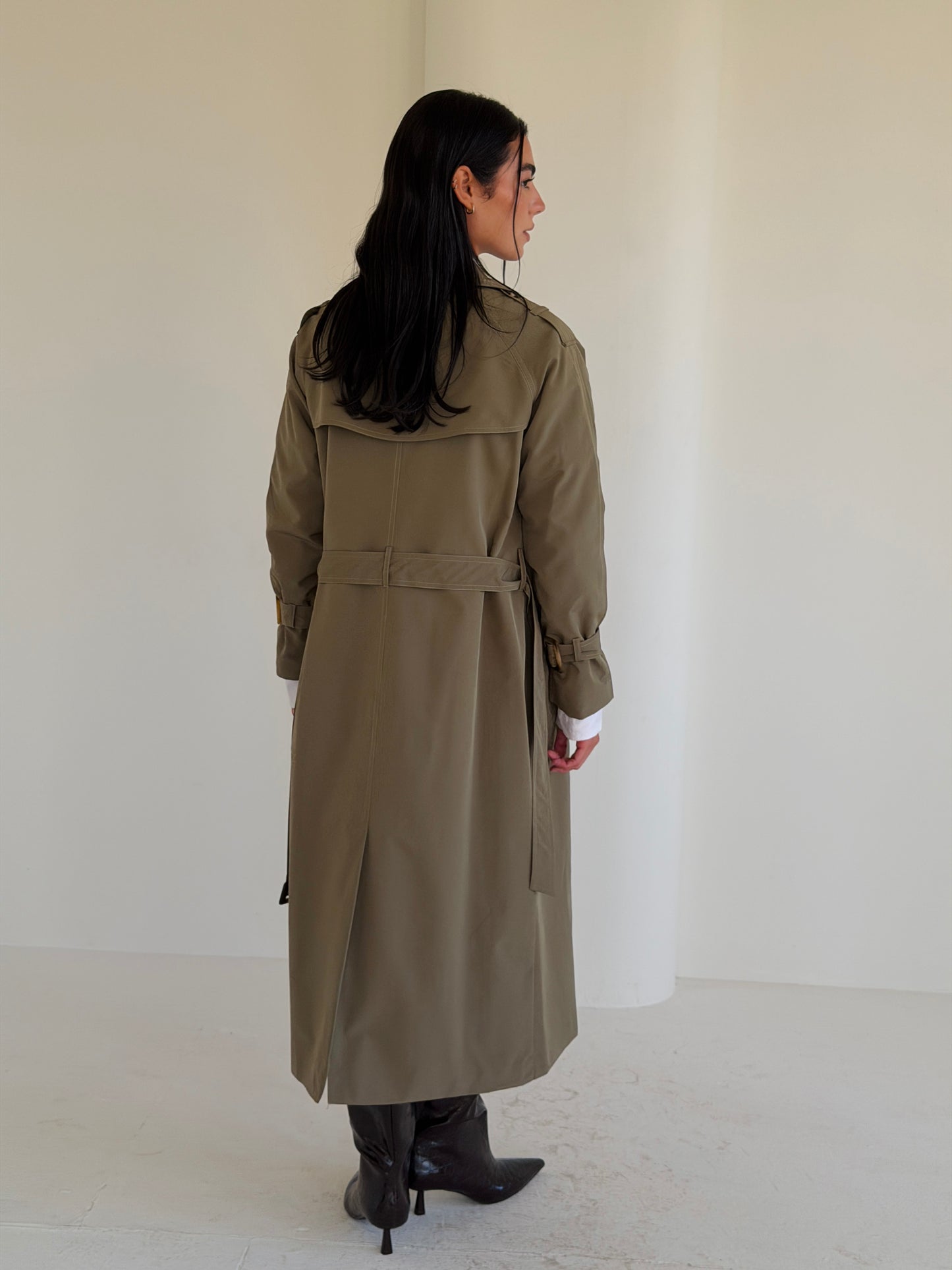Statement Trench Coat In Matcha