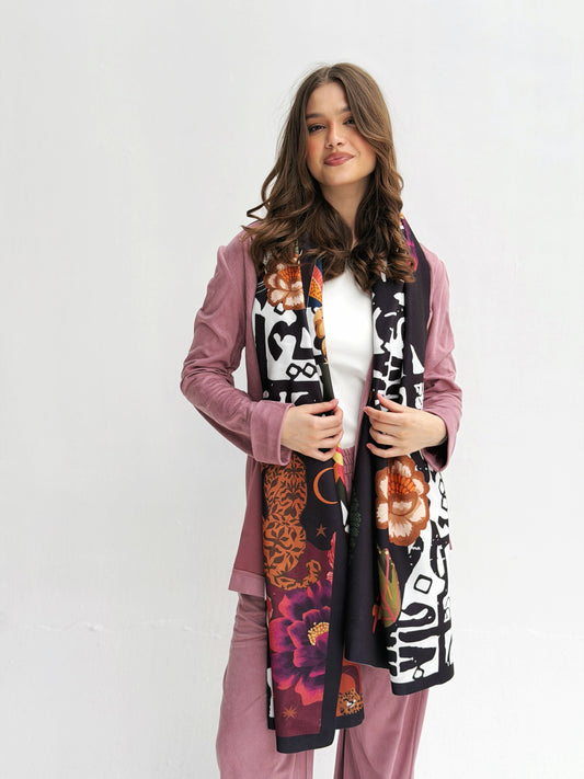 Rust Wool Scarf Rectangle