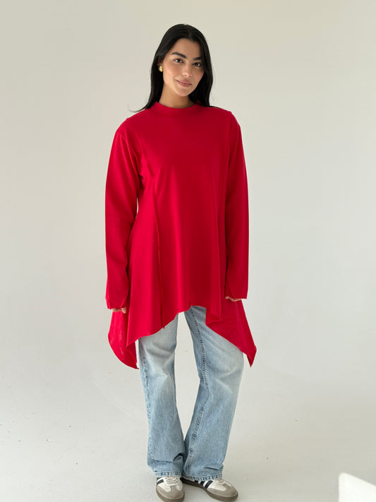 High and low Top in Red