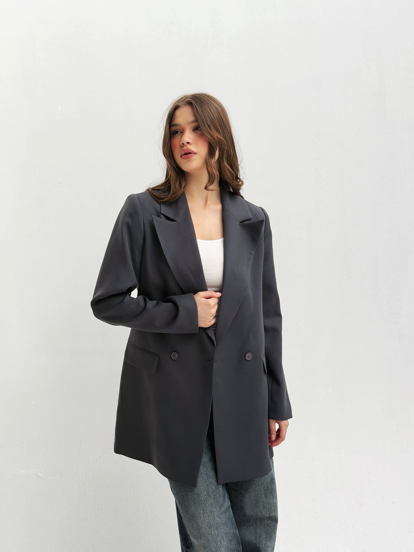 Relaxed fit blazer in Gray