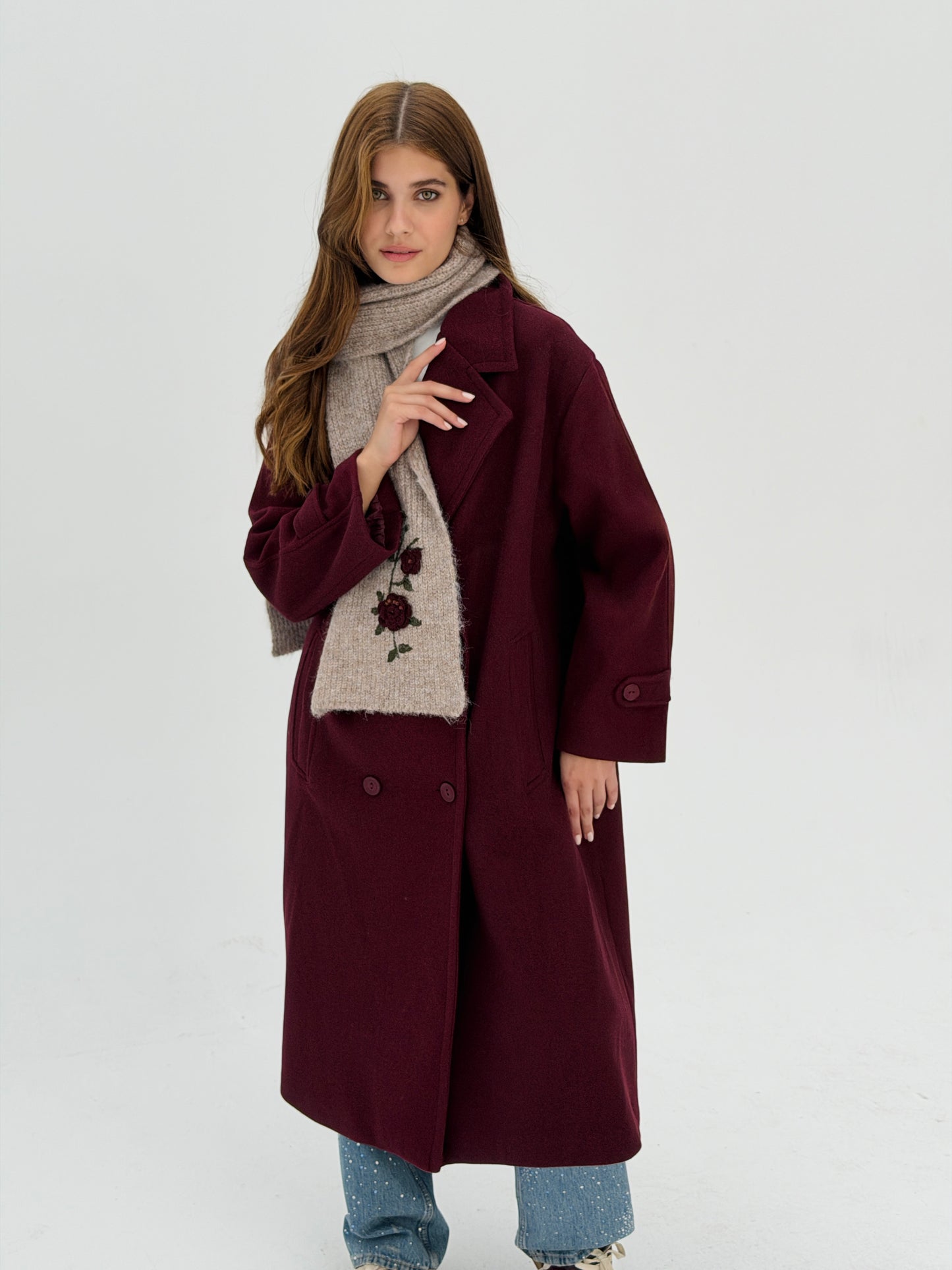 Iconic Winter Coat In Burgundy