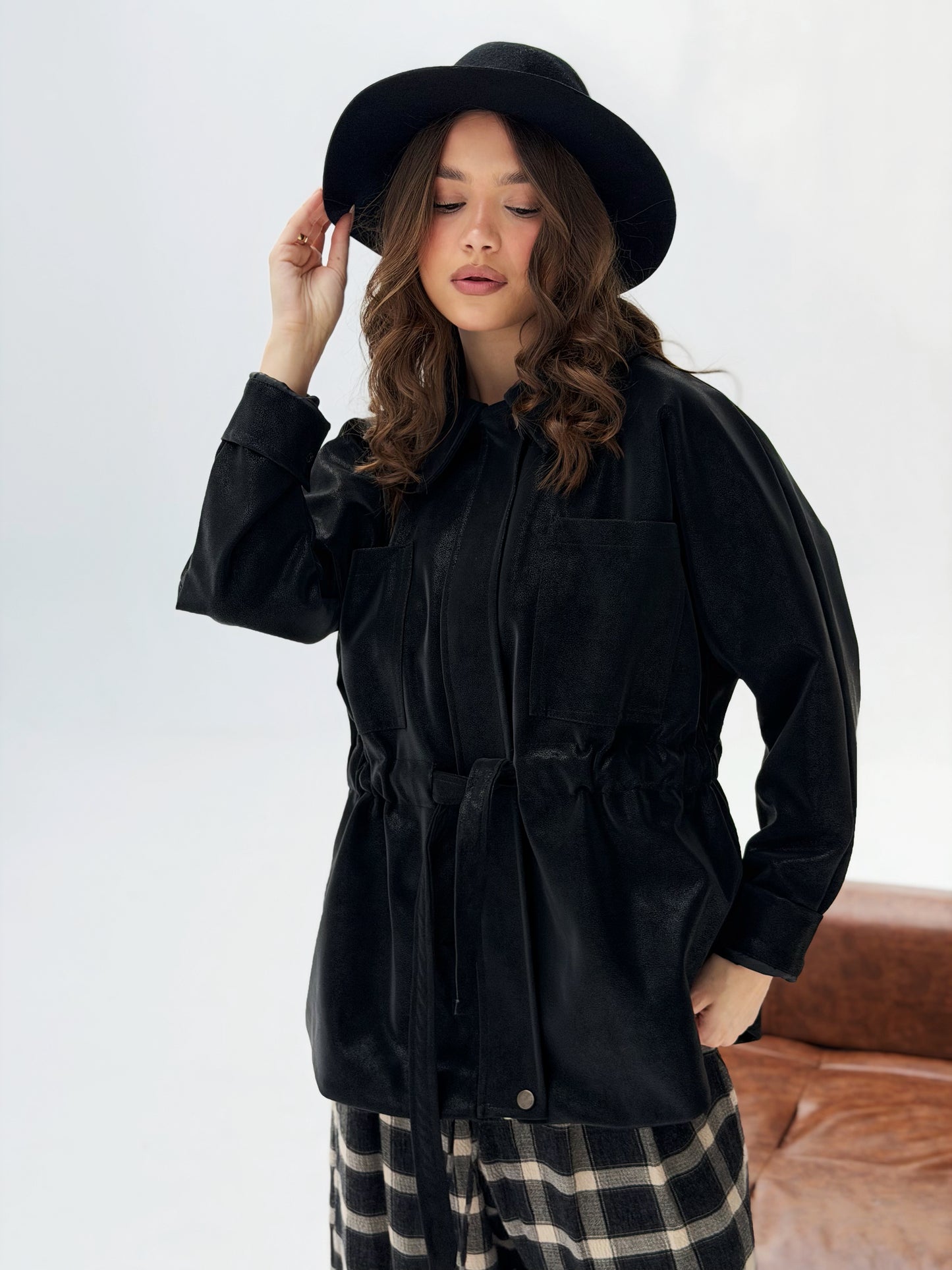 The Over-shirt Leather In Black