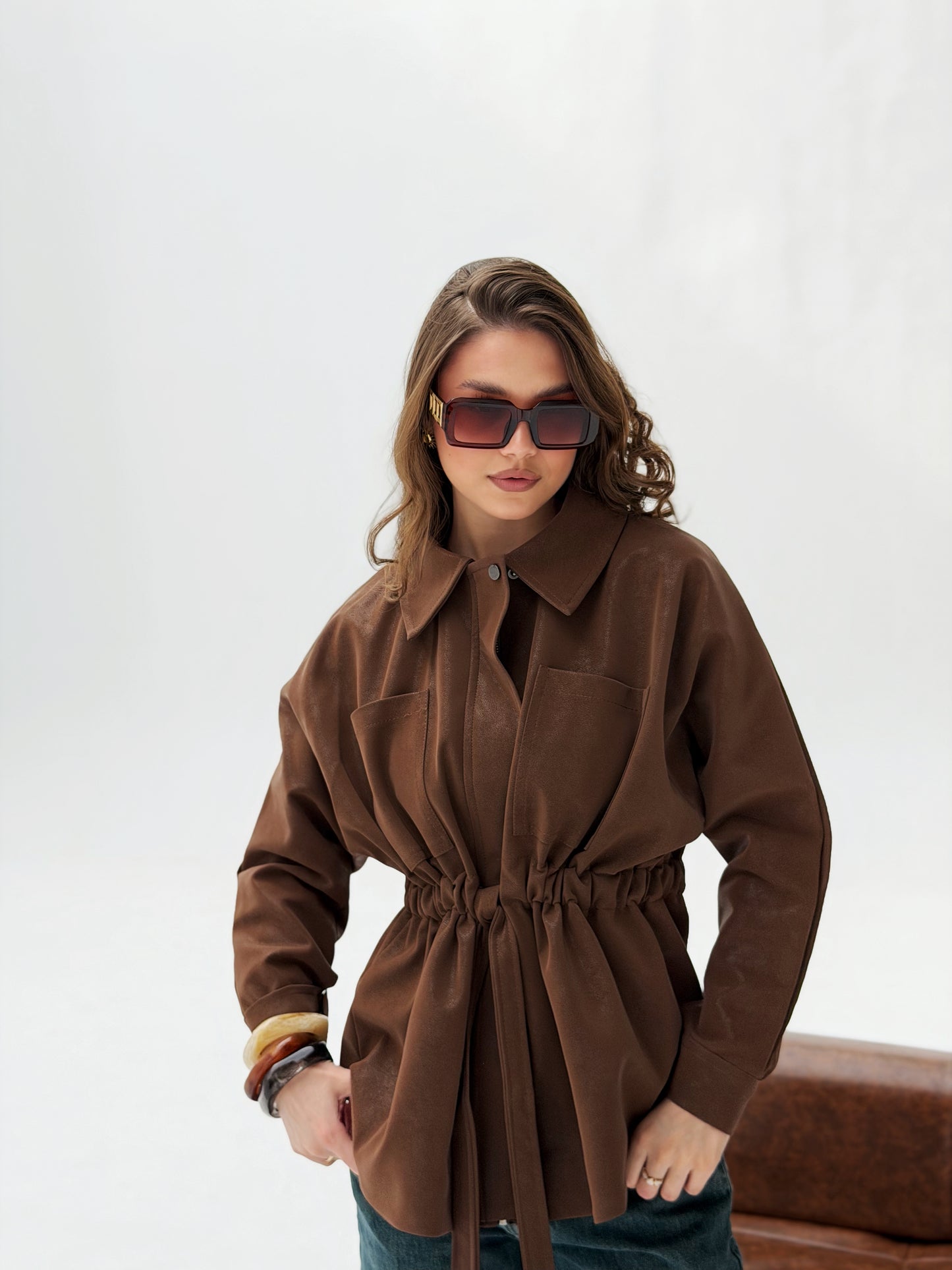 The Over-shirt Leather In Brown