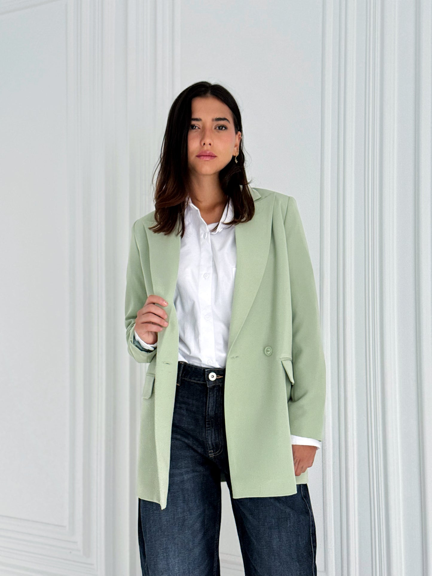 Relaxed fit blazer in matcha