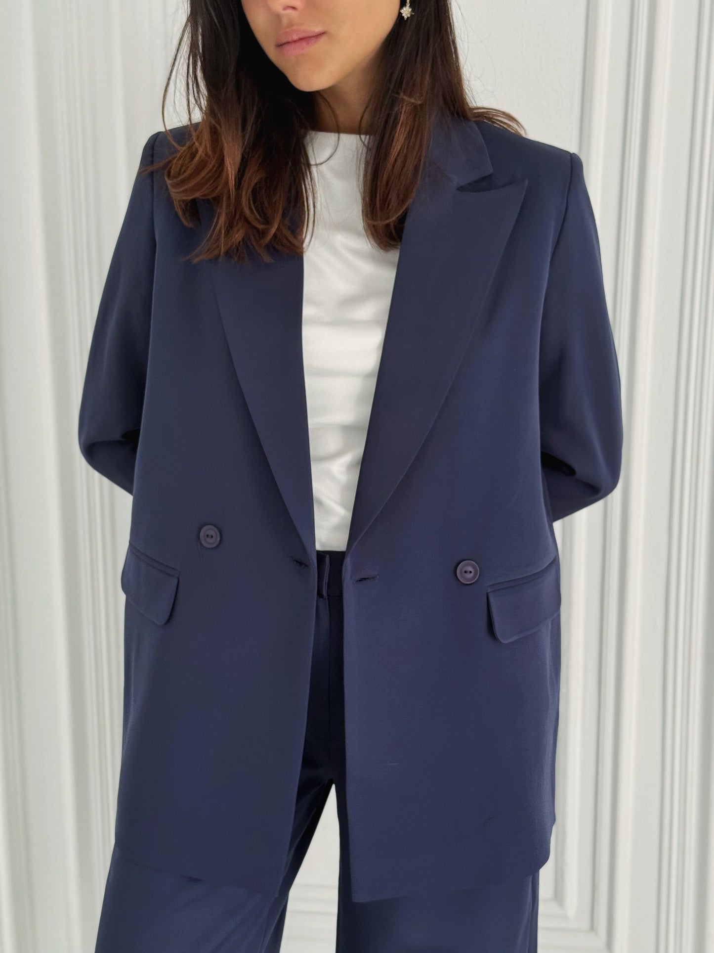 Relaxed Fit Blazer In Navy blue