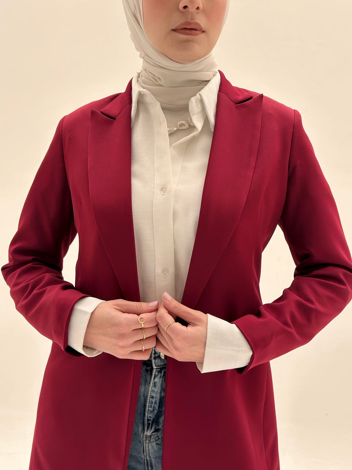 SLIM FIT DARK RED BLAZER