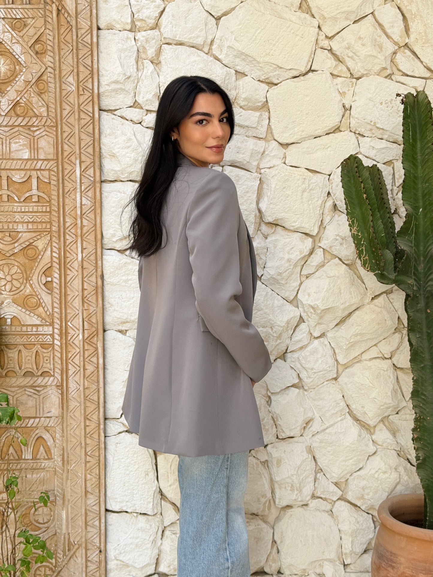 Slim fit blazer in Gray