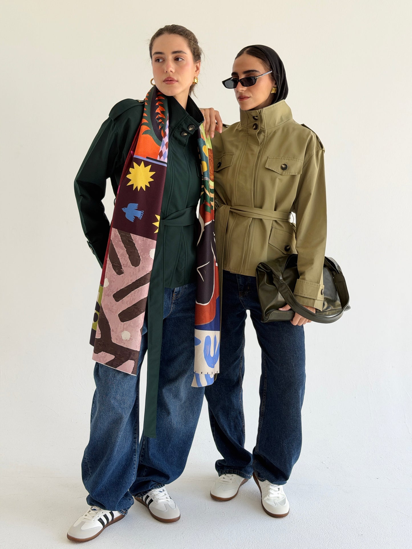 Stand Collar Jacket In Olive