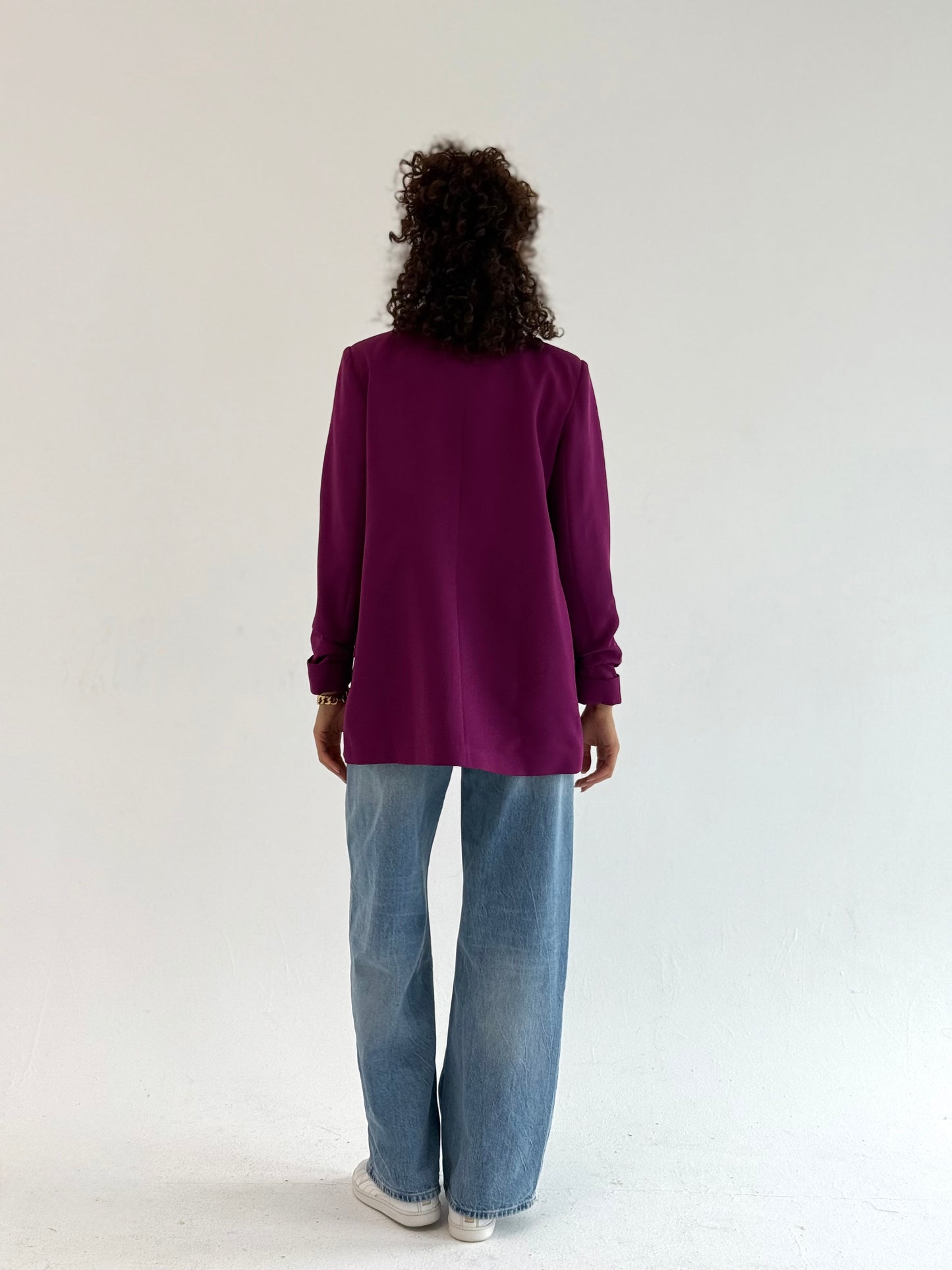 Ruffles Blazer in Magenta