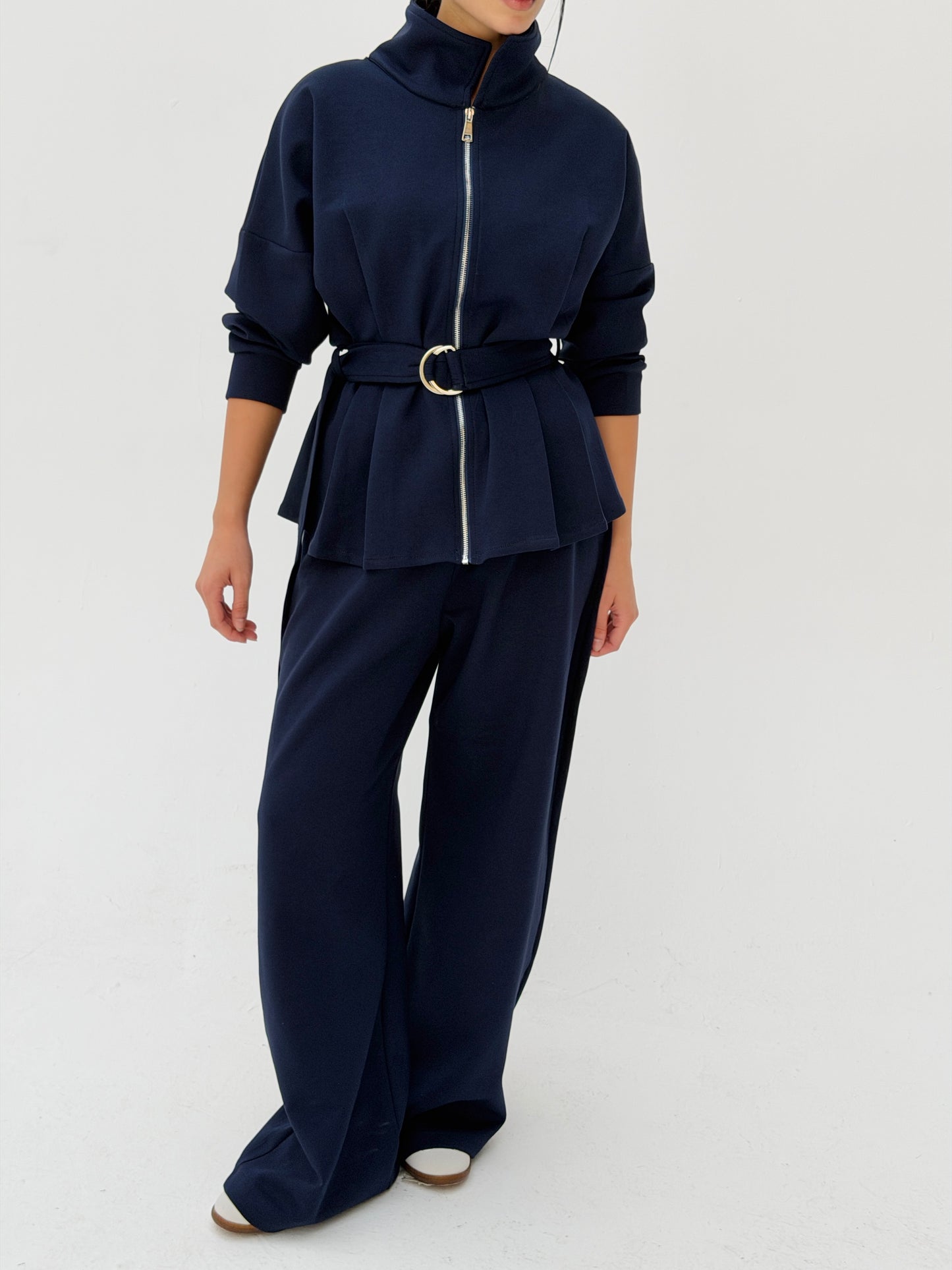The Belted Set In Navy Blue