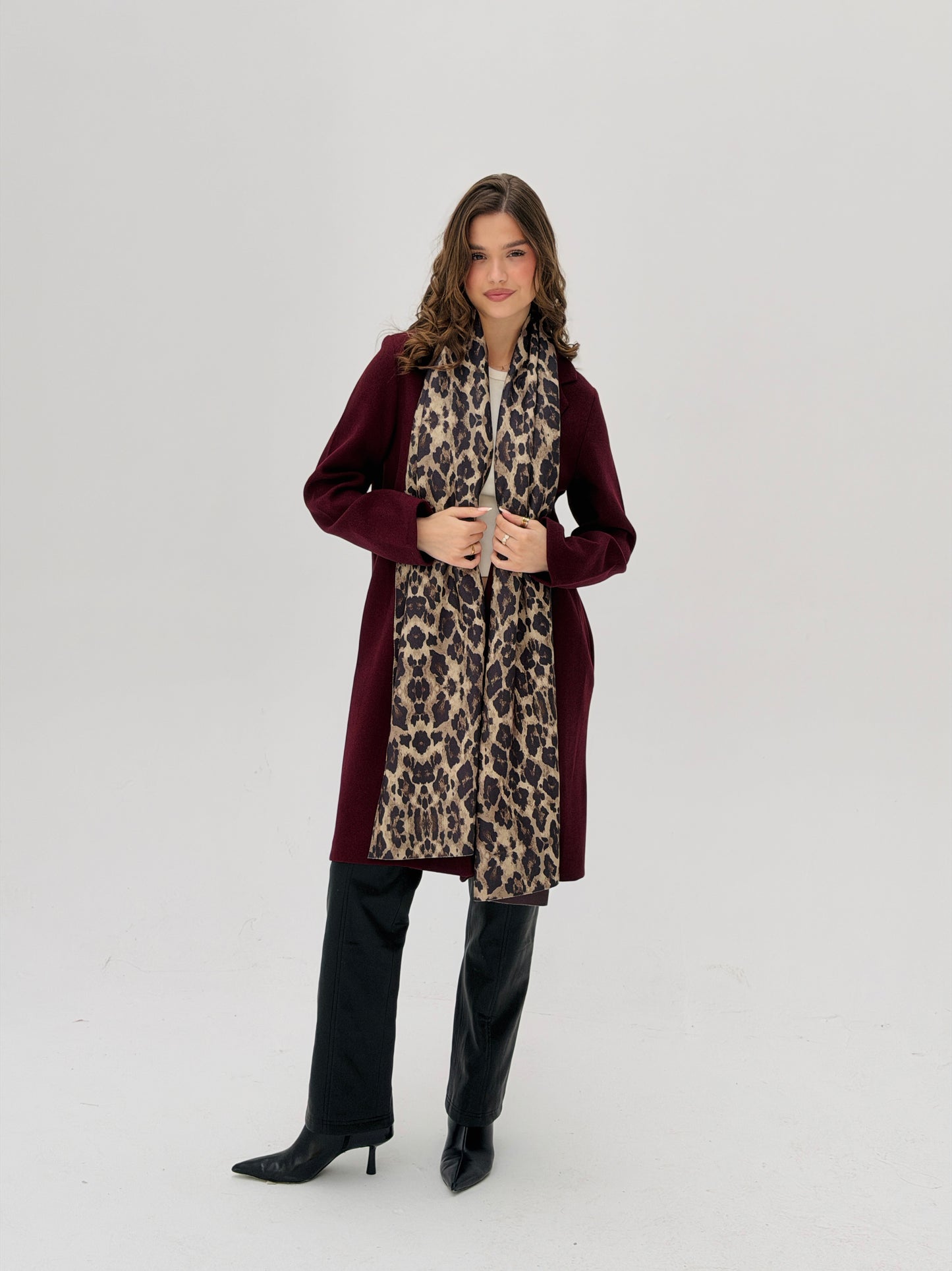 Everyday Wool Coat In Burgundy