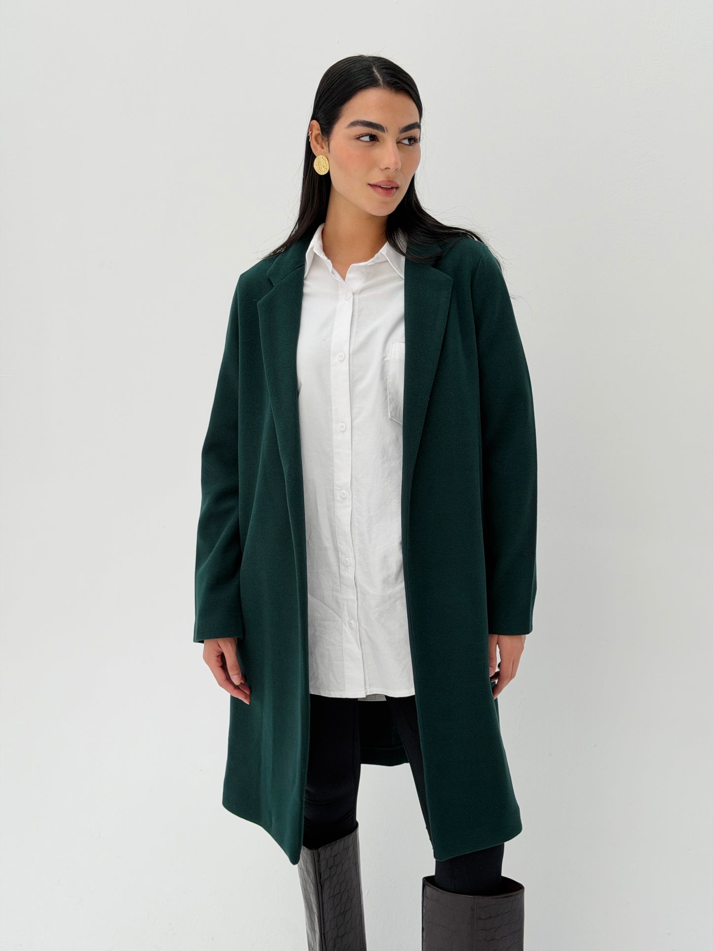 Everyday Wool Coat In Deep Teal