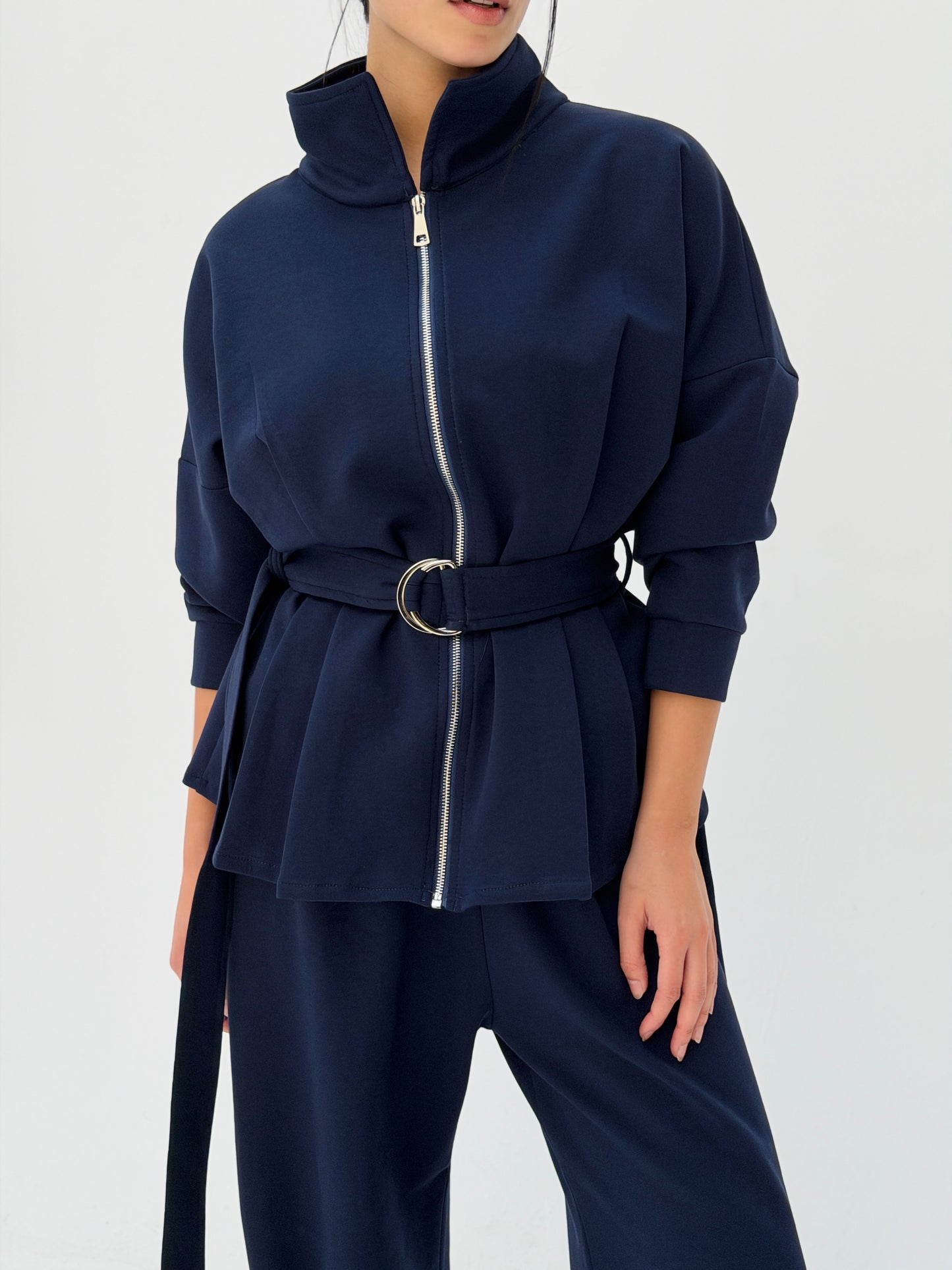 The Belted Set In Navy Blue