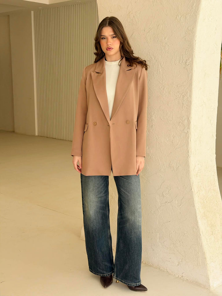 Relaxed fit blazer in beige