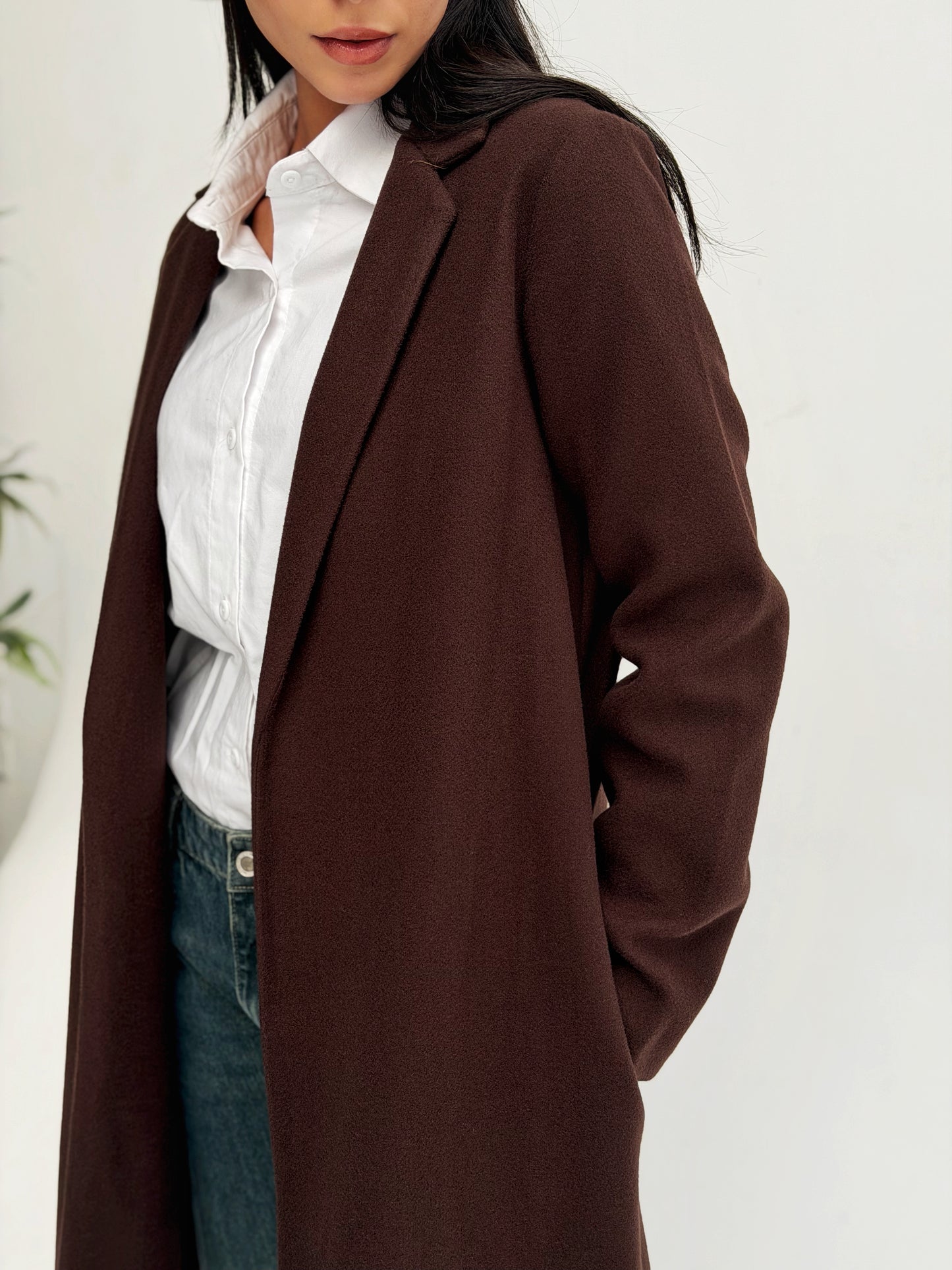 Everyday Wool Coat In Brown