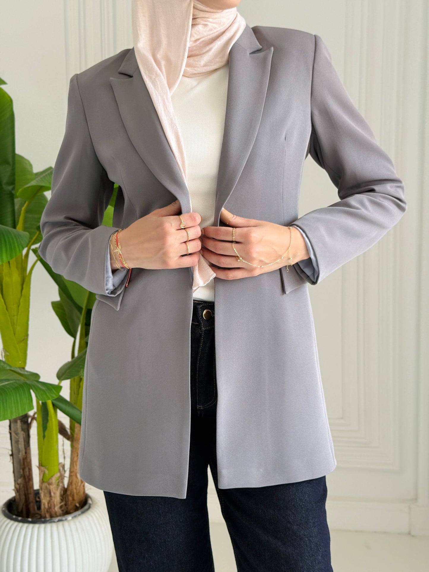 Slim fit blazer in Gray