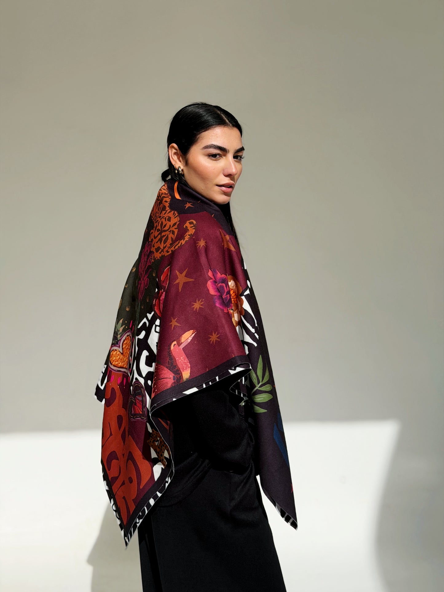 Oversized wool set In Black