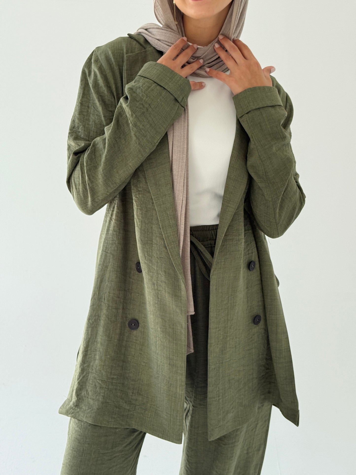 Effortlessly linen set in Olive