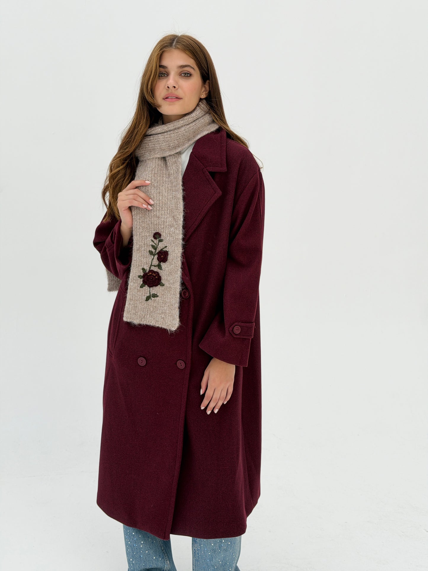 Iconic Winter Coat In Burgundy