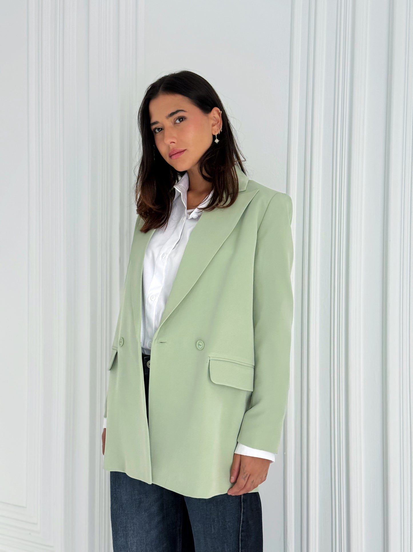 Relaxed fit blazer in matcha