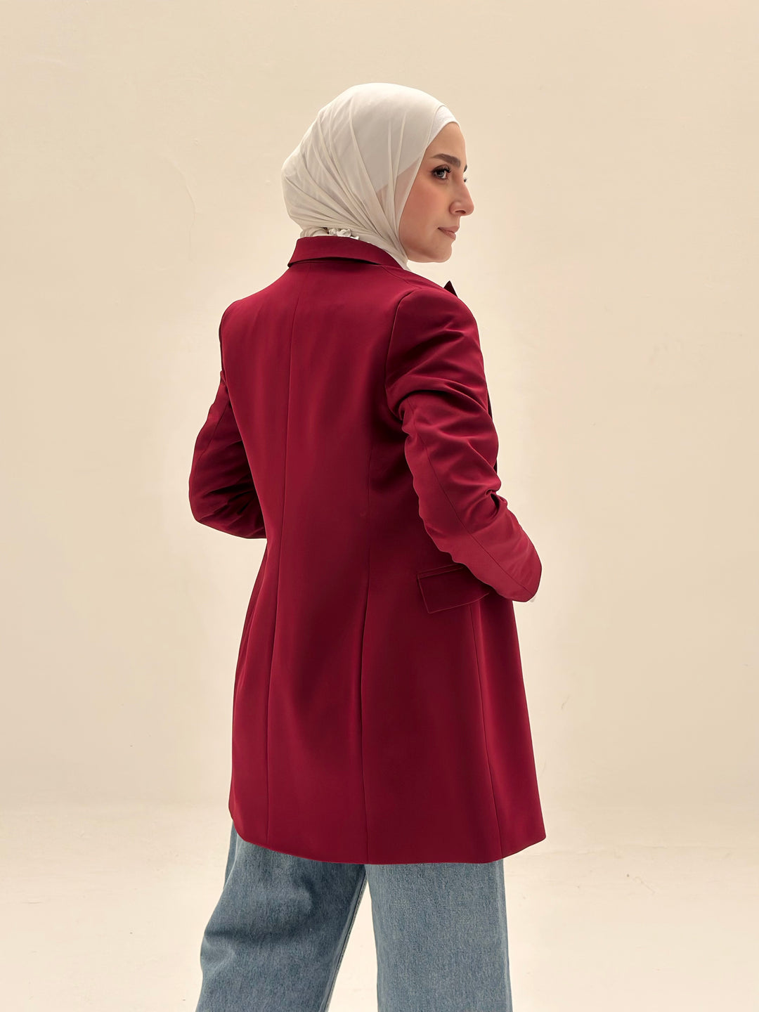 SLIM FIT DARK RED BLAZER