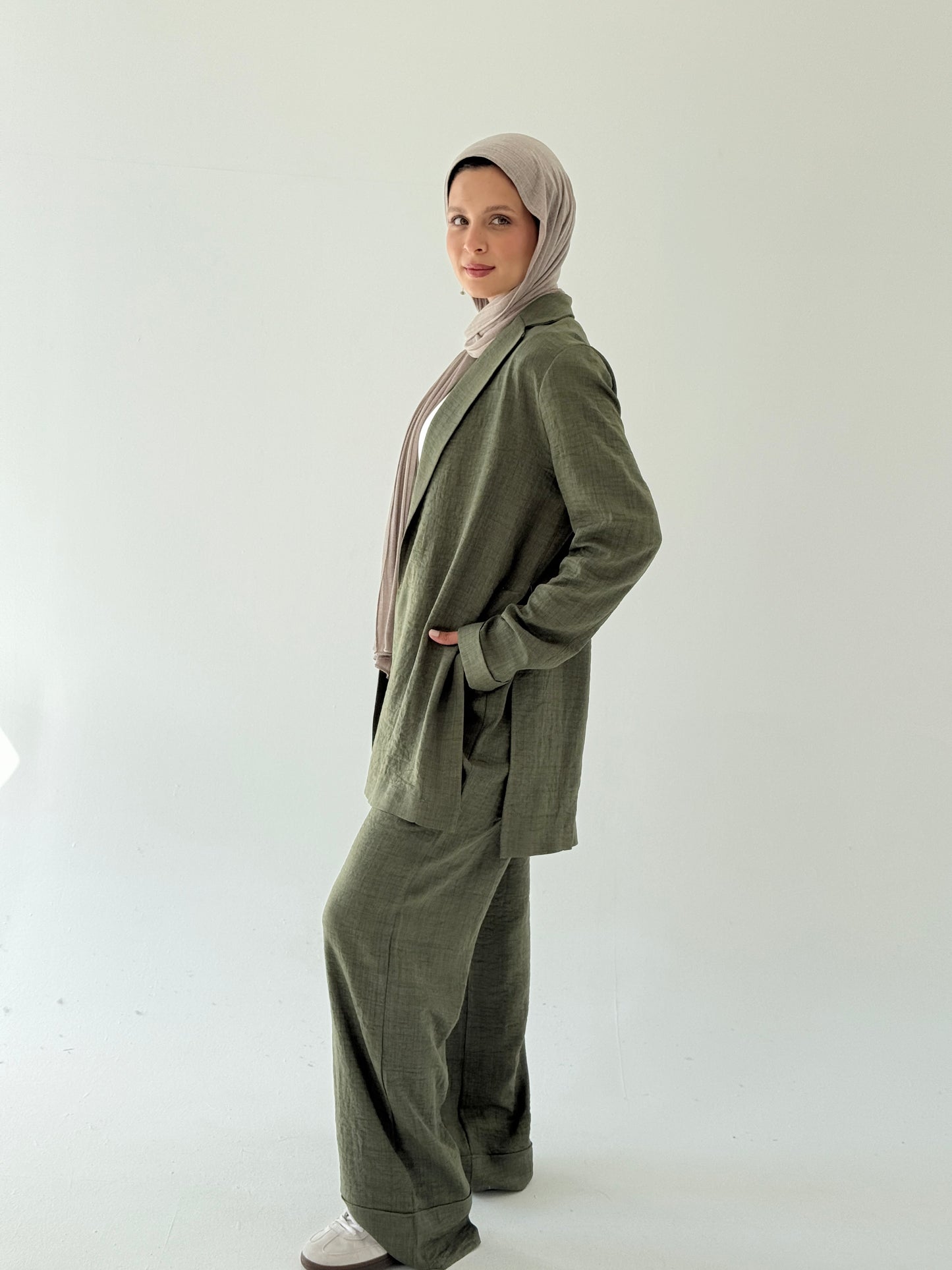 Effortlessly linen set in Olive