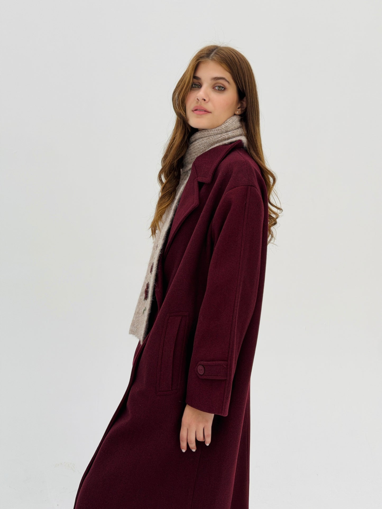 Iconic Winter Coat In Burgundy