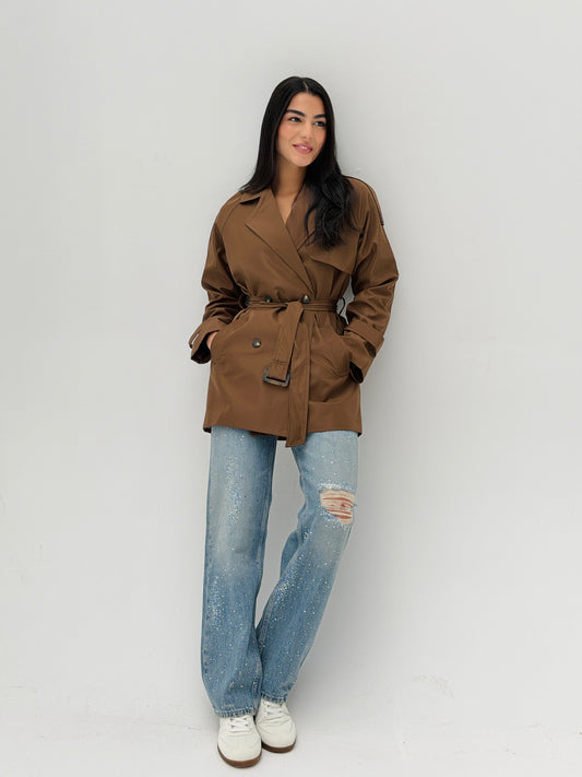 Mini Trench Coat Brown