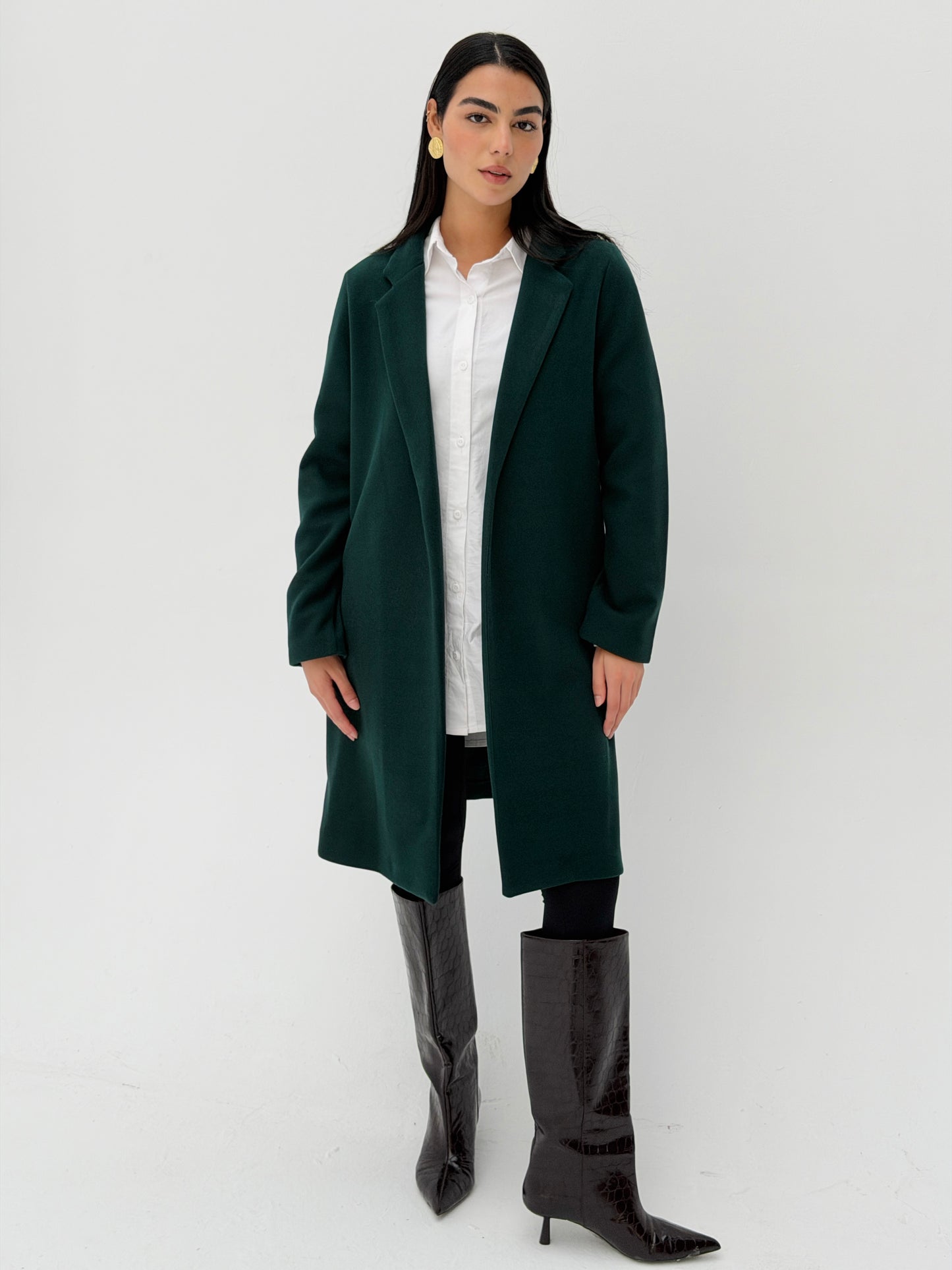 Everyday Wool Coat In Deep Teal