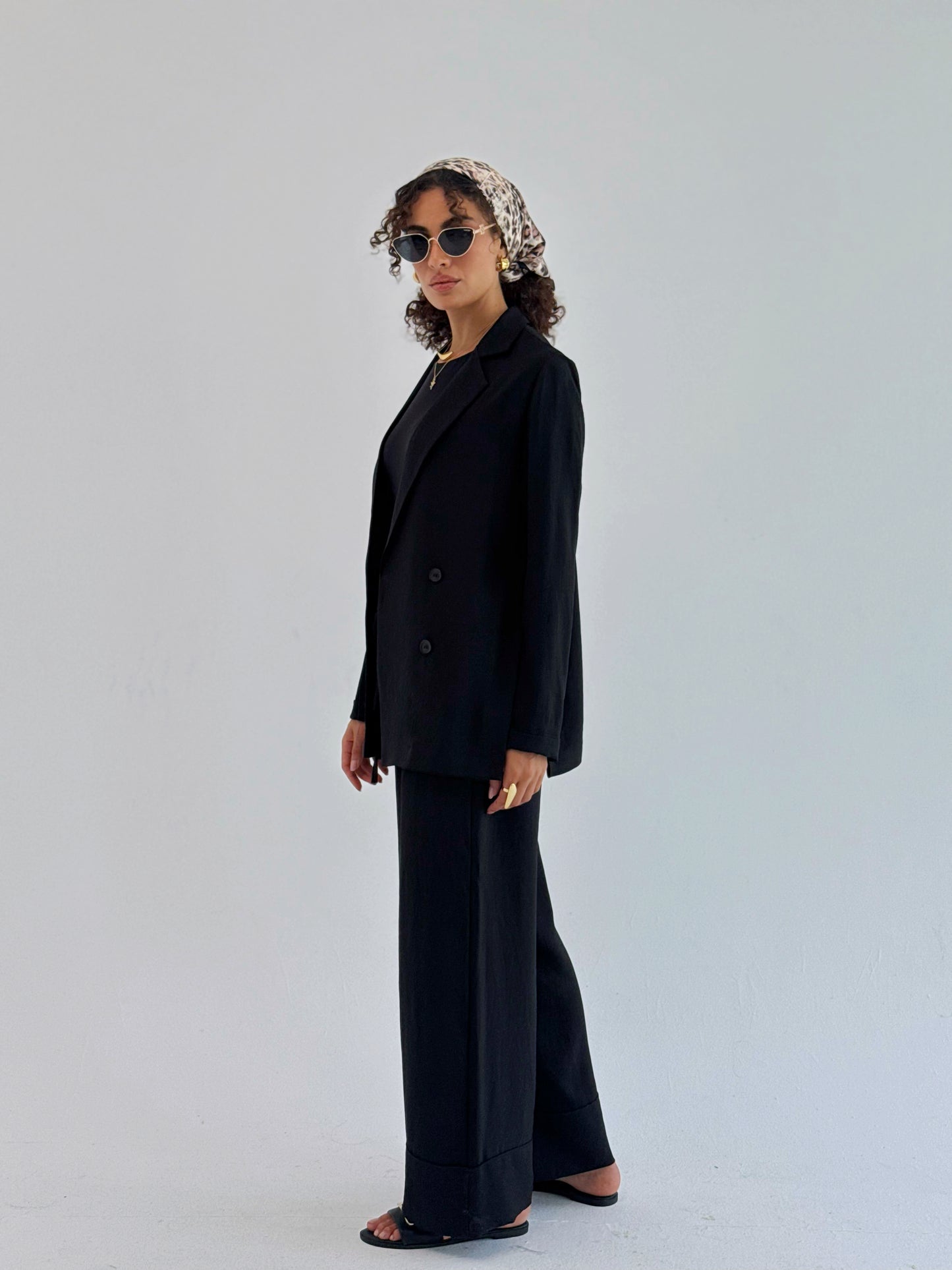 Effortlessly linen set in black