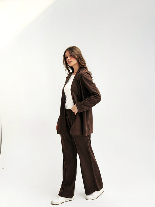 Light velvet set in Brown