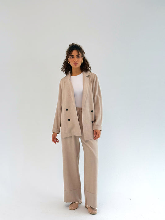 Effortlessly linen set in Beige
