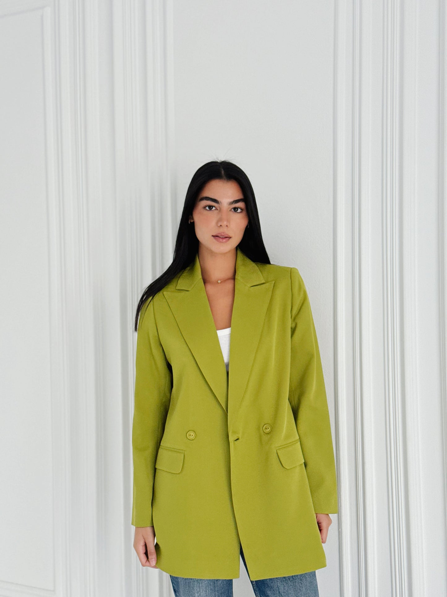 Relaxed Fit Blazer In Apple Green