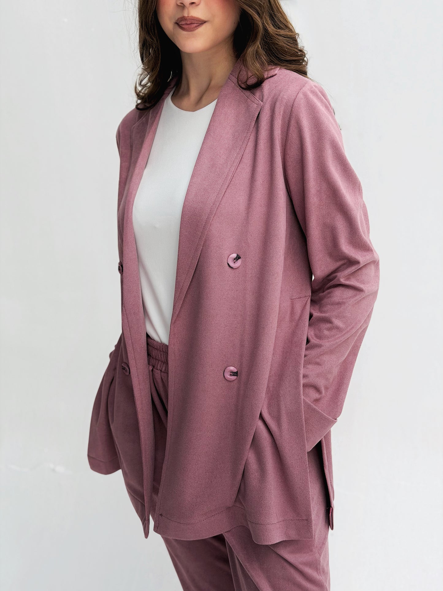 Light velvet set in pink