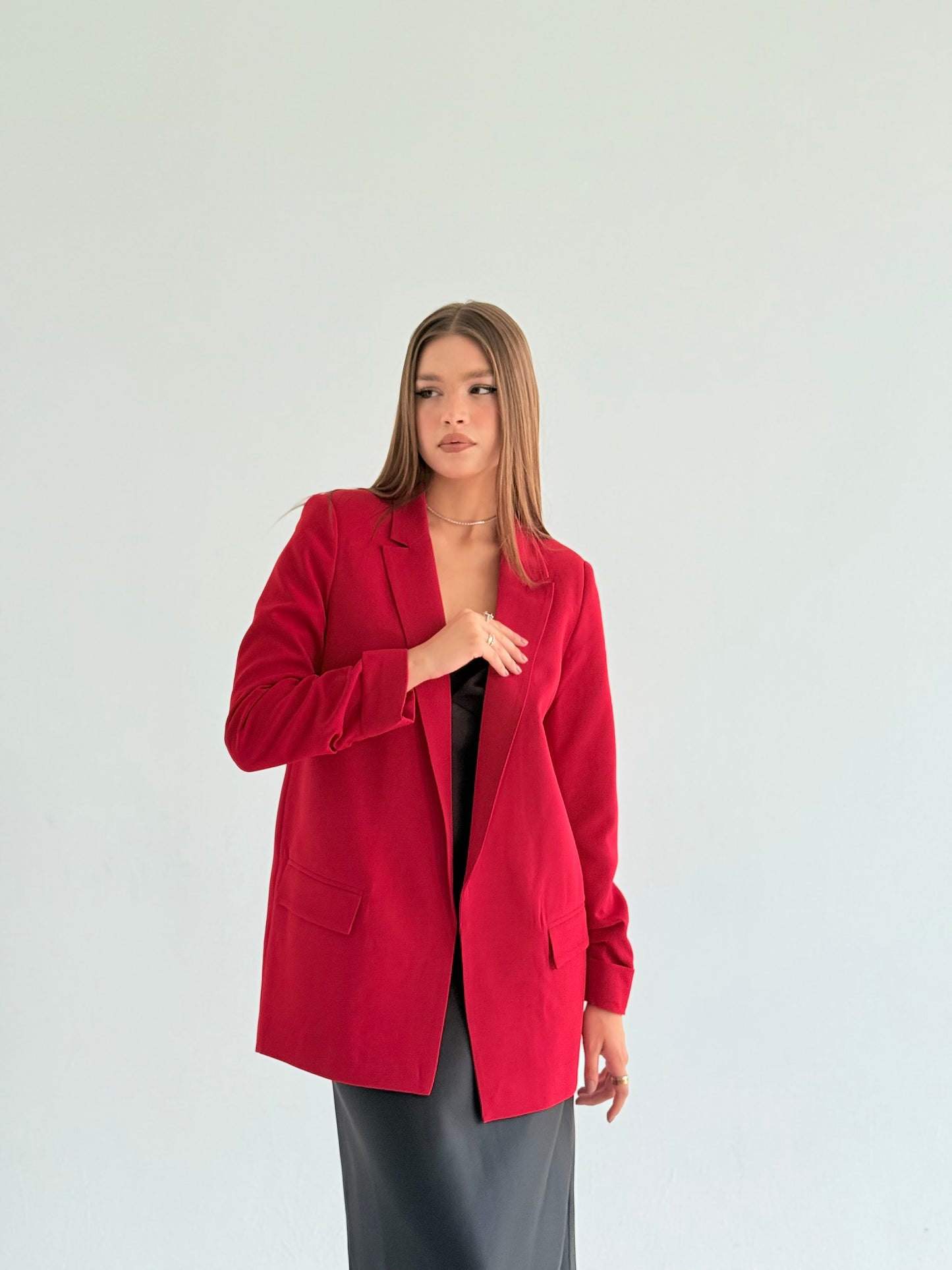 Ruffles blazer in Red