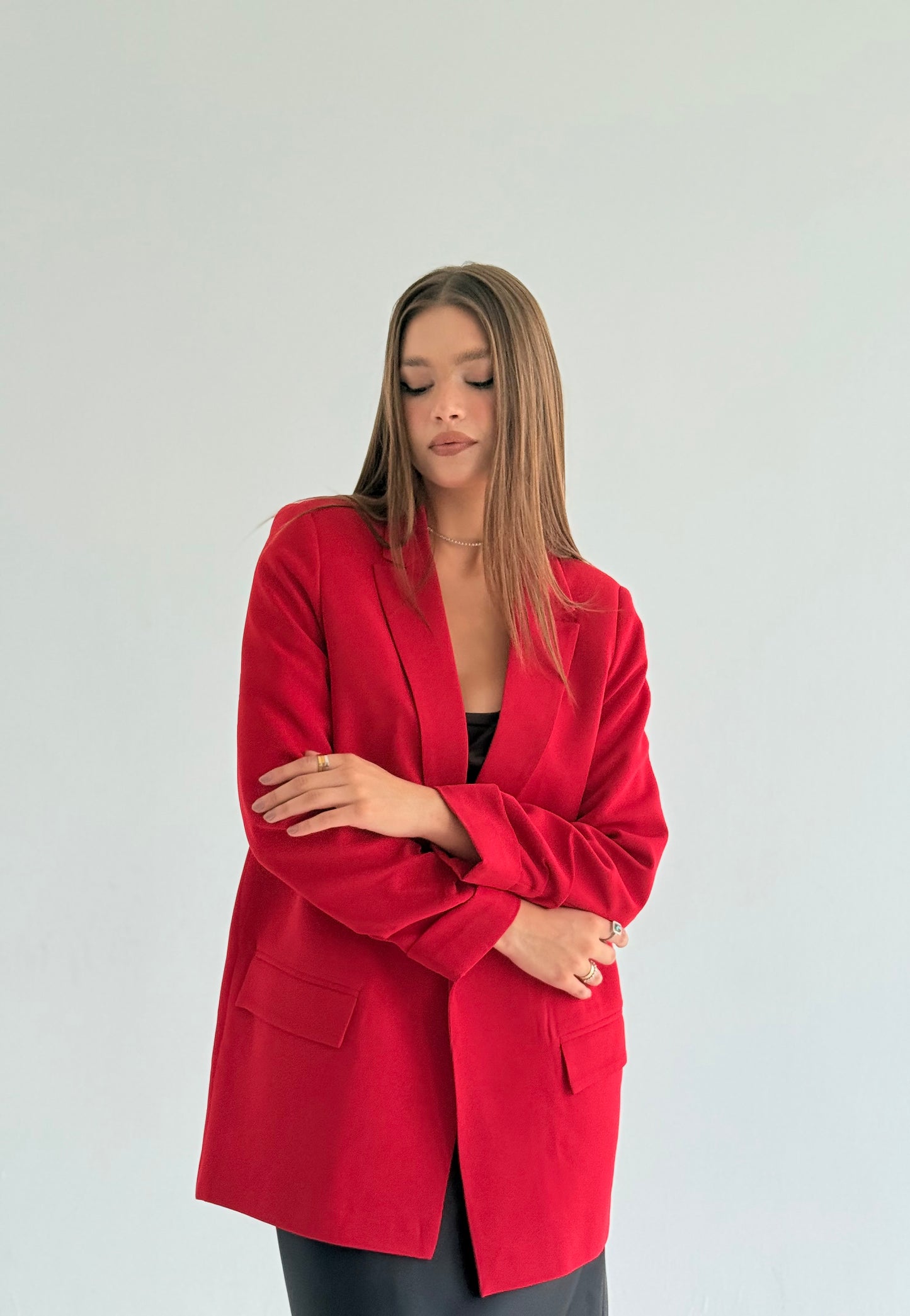Ruffles blazer in Red