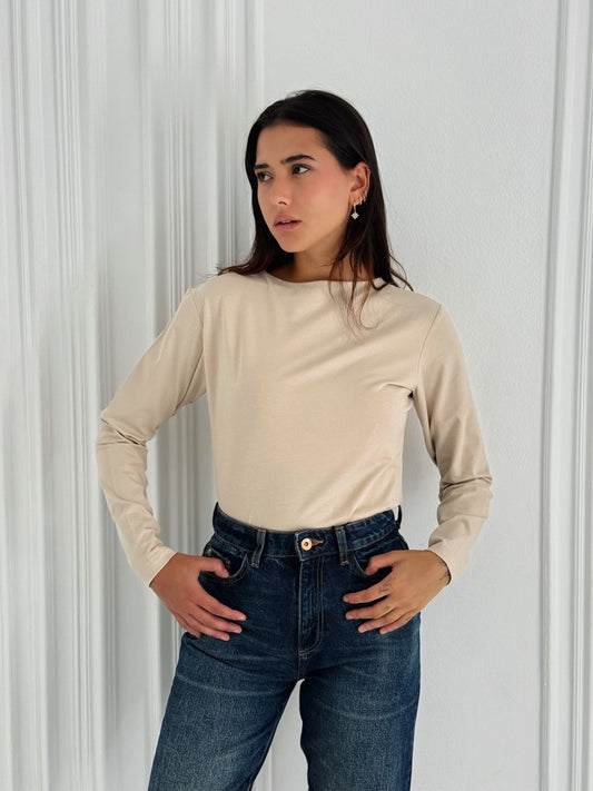 Daily basic top in Beige
